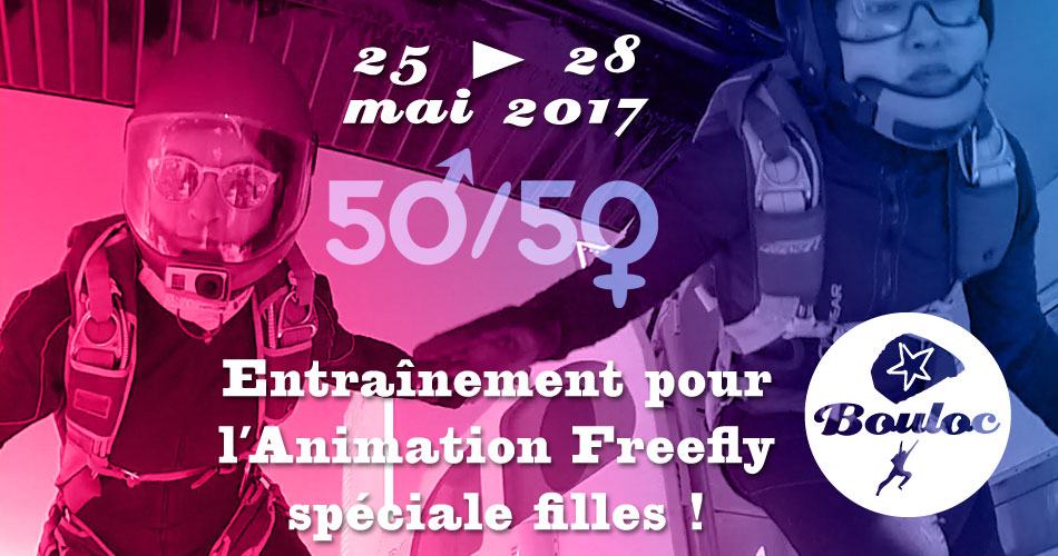 Bannière Facebook pour l'animation Freefly spéciale filles du 25 au 28 mai