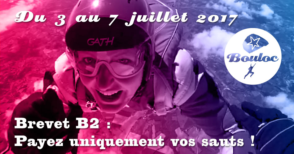 Bannière Facebook pour le brevet B2, payez uniquement vos sauts du 3 au 7 juillet !