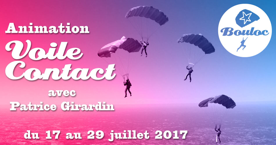 Bannière Facebook pour l'animation Voile Contact avec Patrice Girardin du 17 au 29 juillet 2017