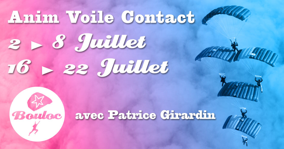 Bannière Facebook pour l'animations Voile Contact avec Patrice Girardin en juillet 2018