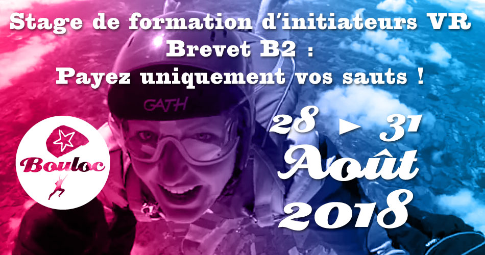 Bannière Facebook pour le brevet B2, payez uniquement vos sauts du 28 au 31 août !