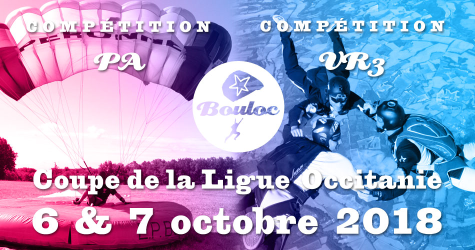 Bannière Facebook pour la Coupe de la Ligue Occitanie VR et PA : étape finale à Bouloc les 6 et 7 octobre 2018