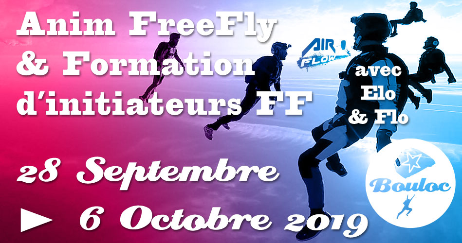 Bannière Facebook pour l'animation FF FreeFly et formation d'initiateurs du 28 septembre au 6 octobre 2019
