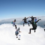 Animation Freefly à Bouloc : groupe têtes en haut