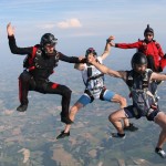 Animation Freefly à Bouloc : groupe têtes en haut