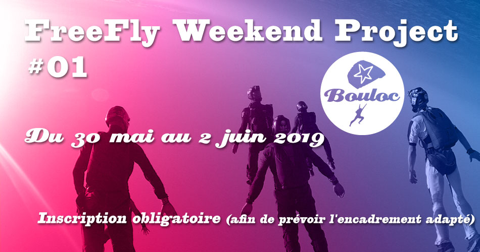 Bannière Facebook pour le FreeFly Weekend Project #01 : du 30 mai au 2 juin 2019