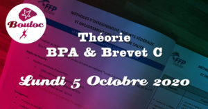 Bannière Facebook pour la théorie BPA et brevet C du lundi 5 octobre 2020