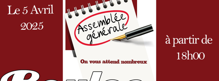 Assemblée générale 2025 le 5 avril à partir de 18h à Bouloc